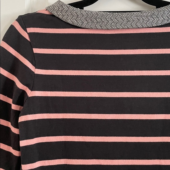 Boden Women’s Longsleeve Brown/Pink Stripe Peter Pan Collar Knit Top 8 EUC - Picture 5 of 10